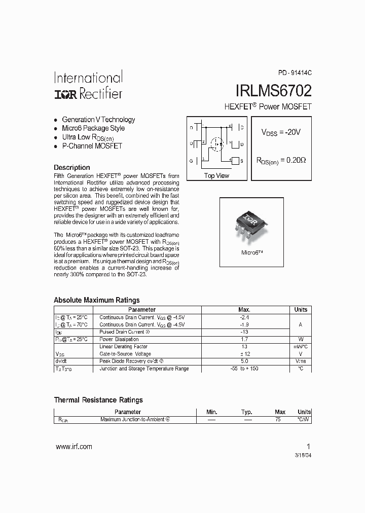 IRLMS6702_2013132.PDF Datasheet