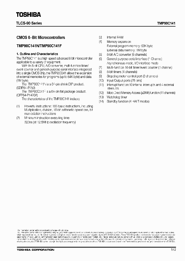 TMP90C141N_2015576.PDF Datasheet