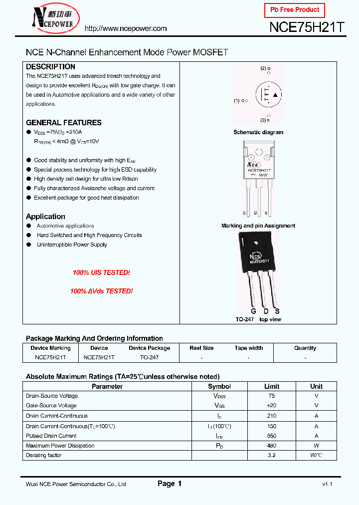 NCE75H21T_2026147.PDF Datasheet