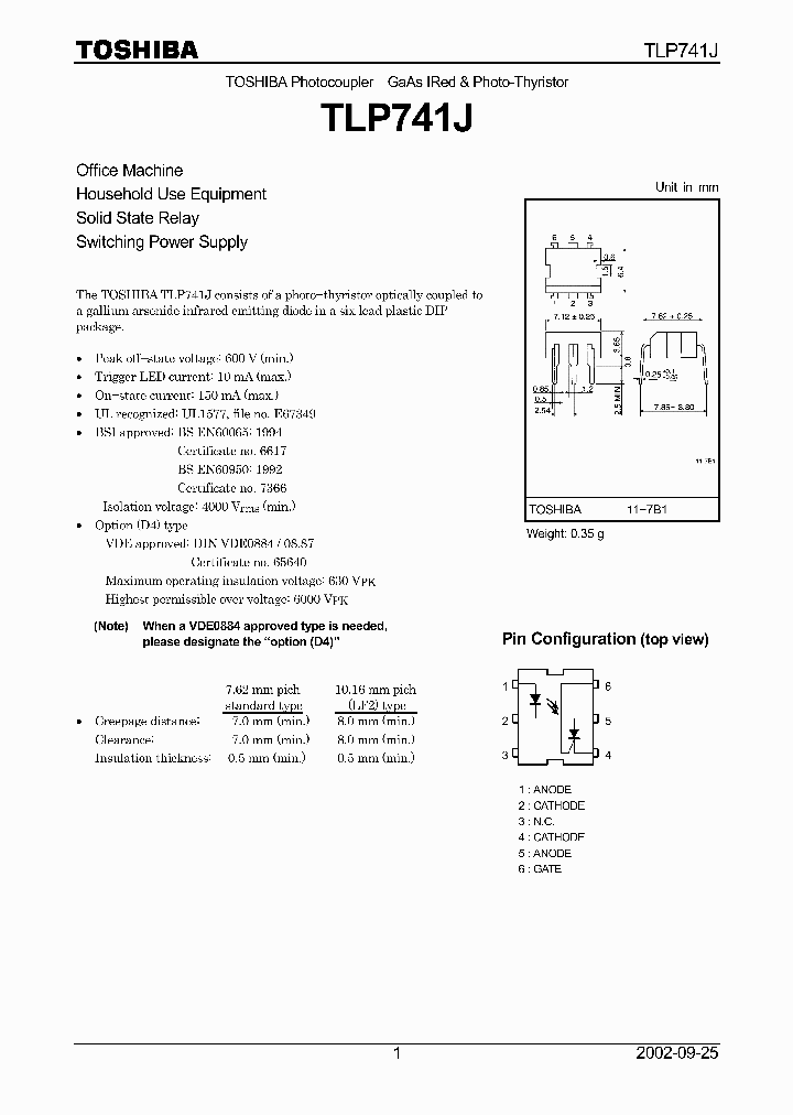 TLP741J_2026531.PDF Datasheet