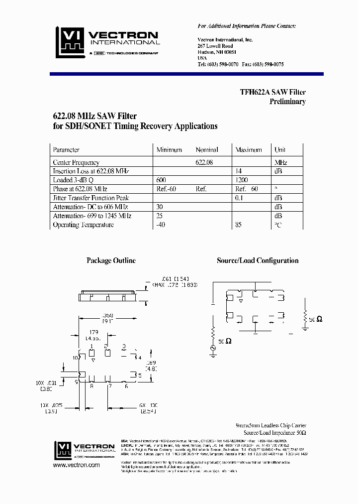 TFH622ASAWFILTER_2032644.PDF Datasheet