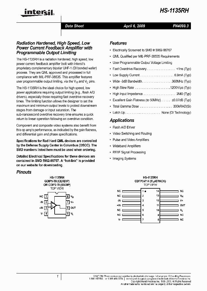 HS9-1135RHPROTO_2032474.PDF Datasheet