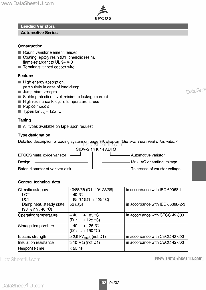 S10K14AUTO_2031675.PDF Datasheet