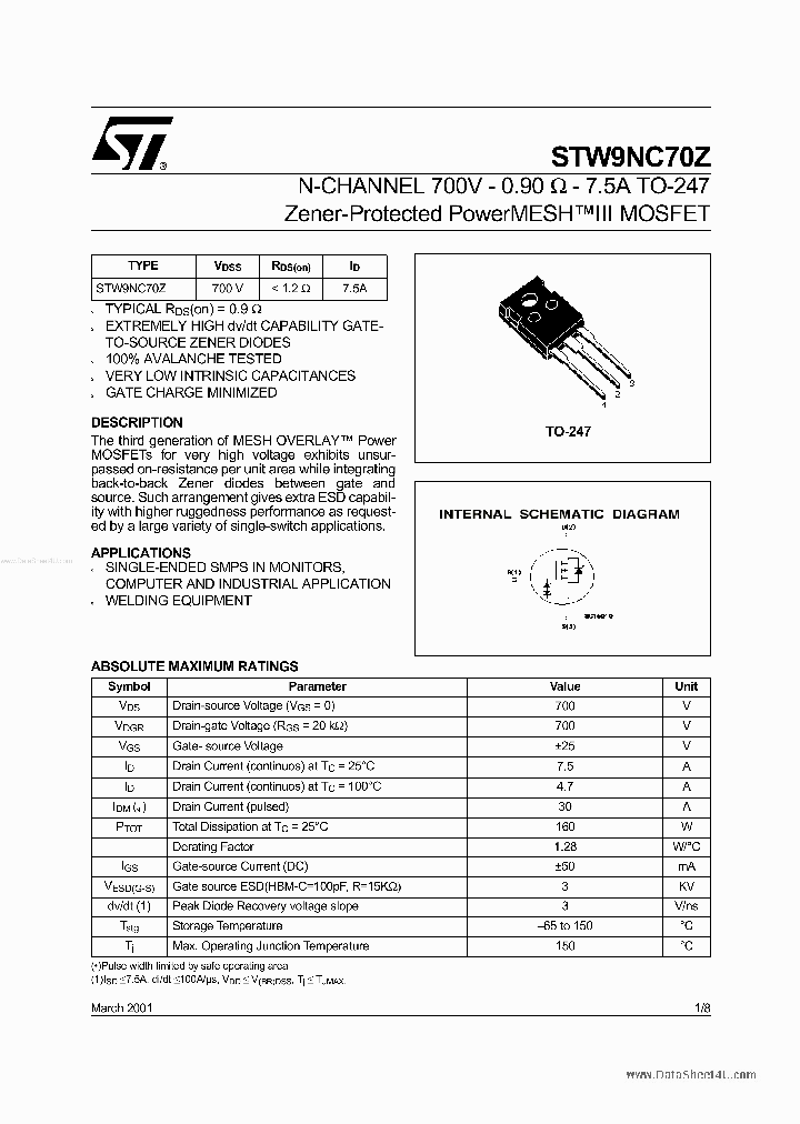 STW9NC70Z_2029161.PDF Datasheet