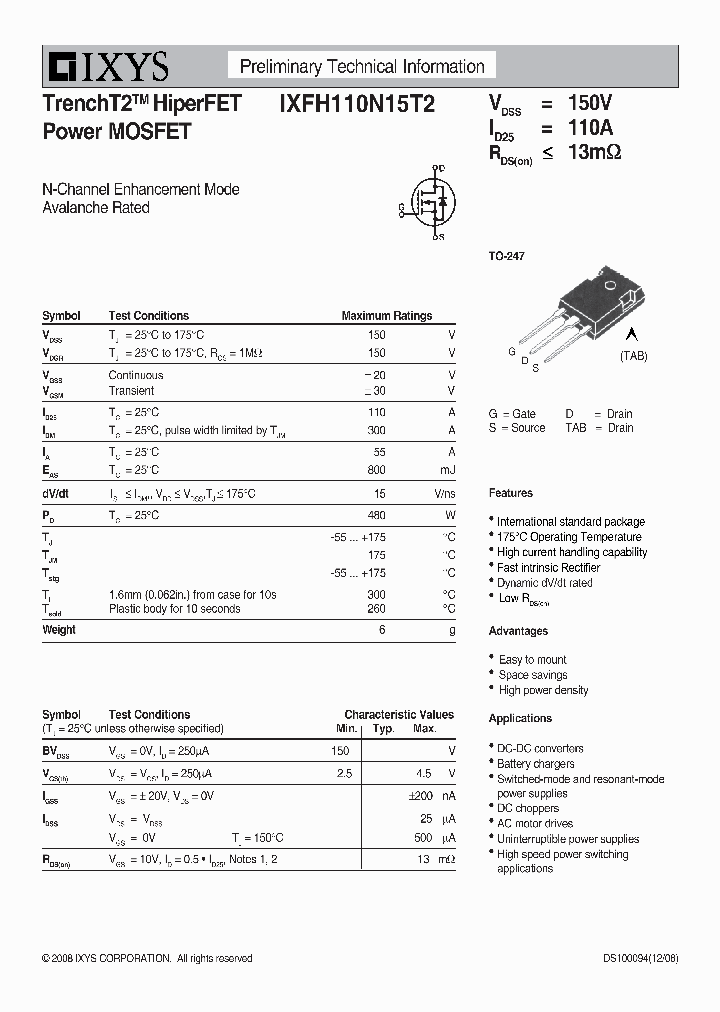 IXFH110N15T2_2036524.PDF Datasheet