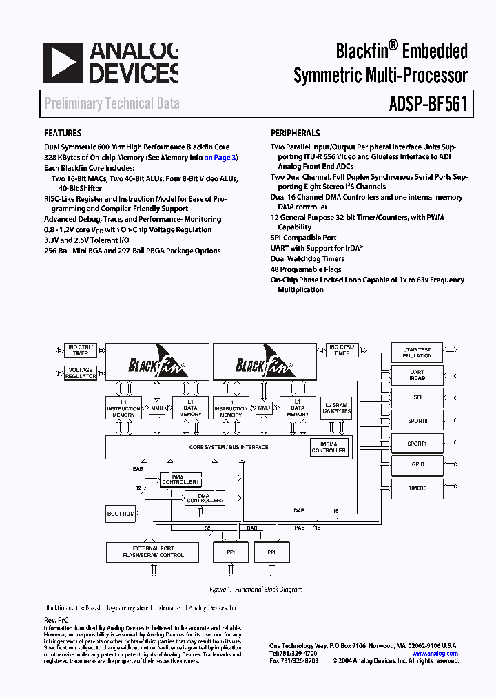 ADSP-BF561SBB500_2039120.PDF Datasheet
