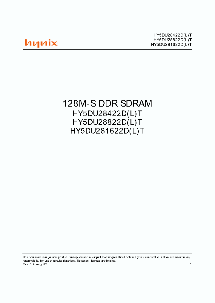 HY5DU281622DT-J_2039698.PDF Datasheet