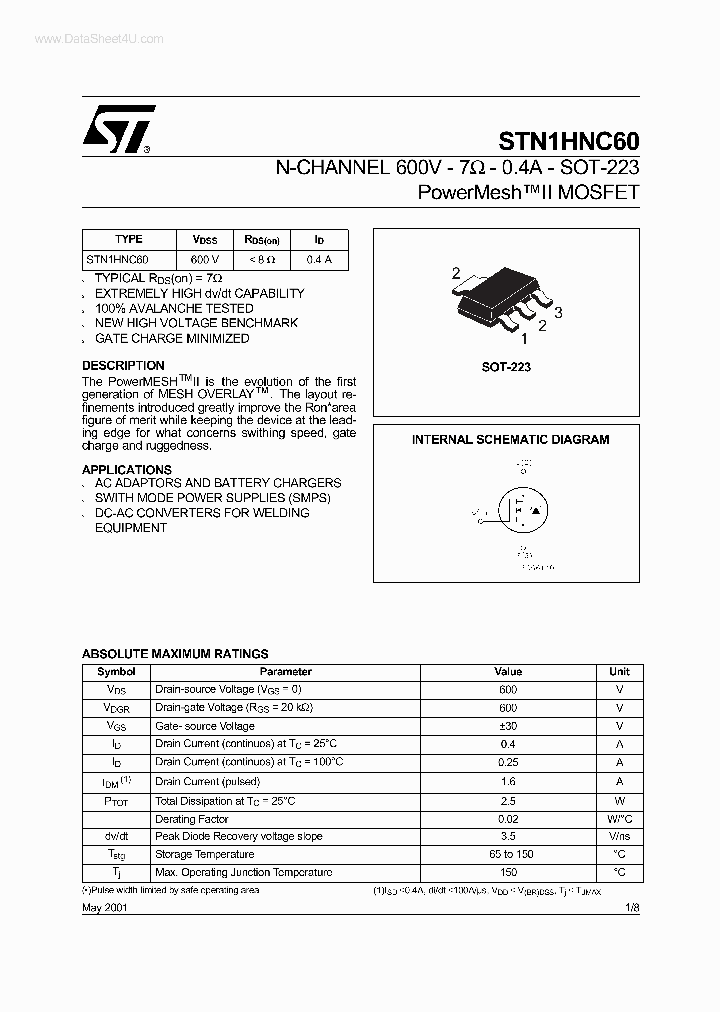 STN1HNC60_2037826.PDF Datasheet
