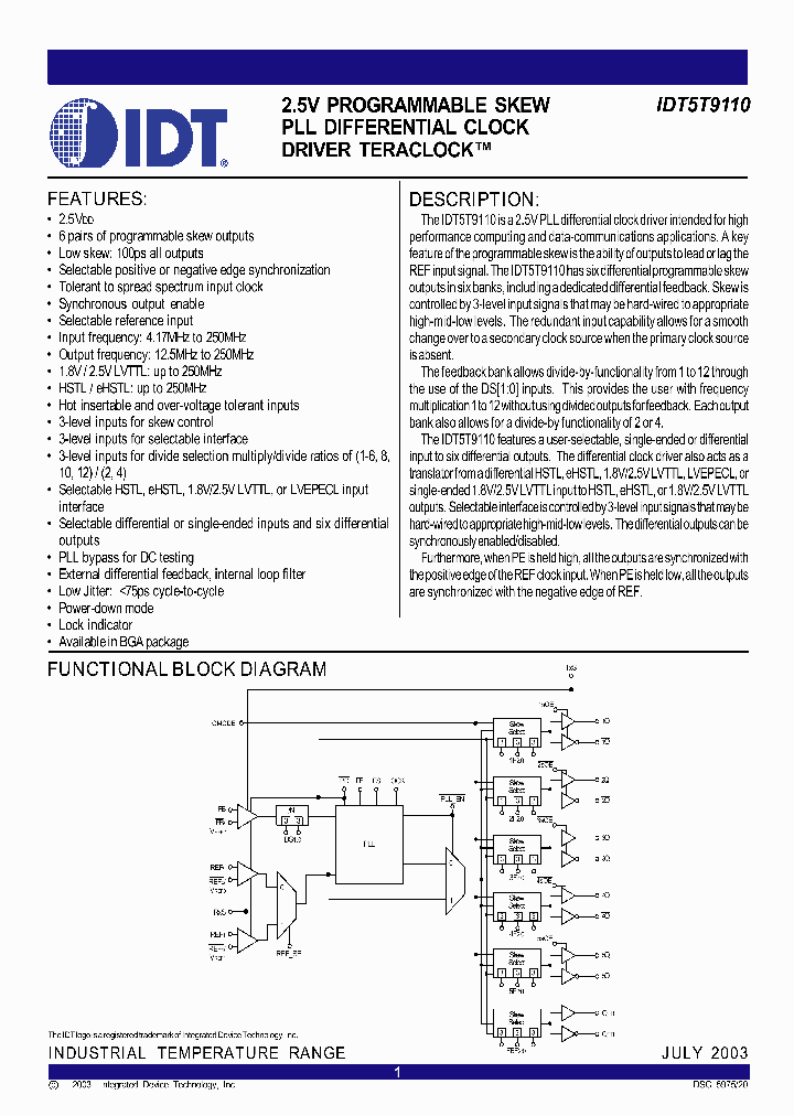 IDT5T9110_2040701.PDF Datasheet