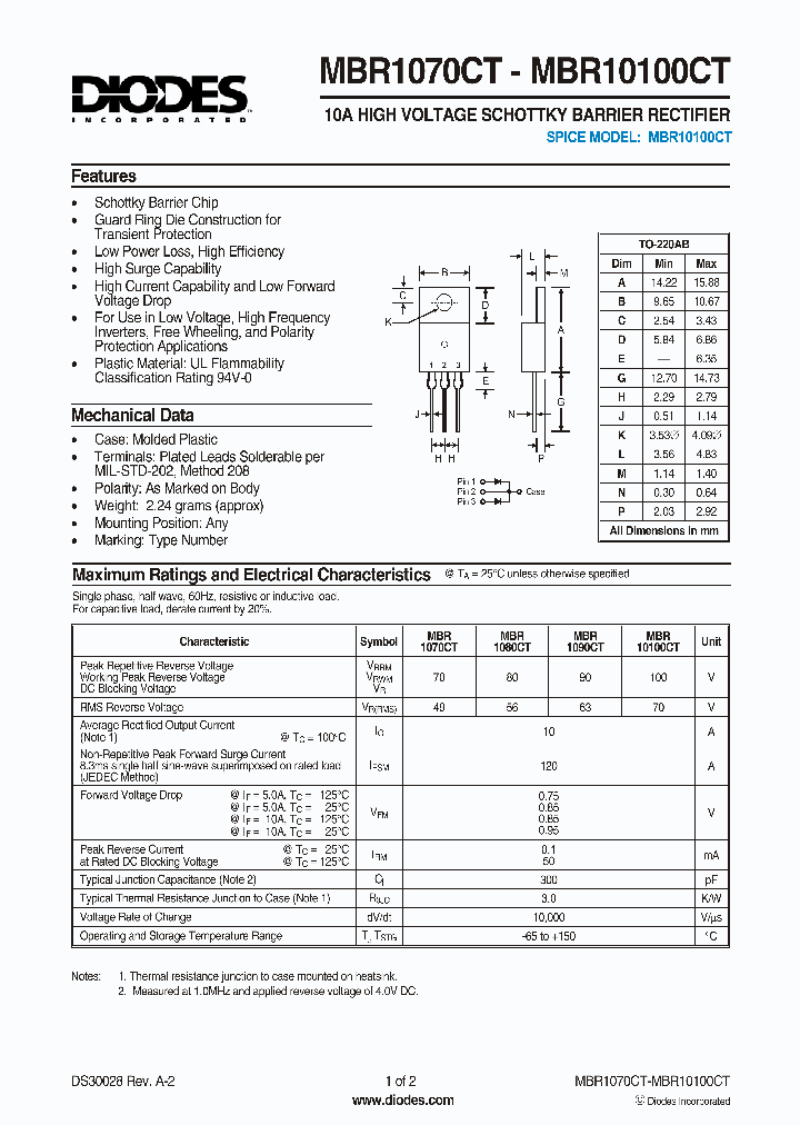 MBR1080CT_2041261.PDF Datasheet