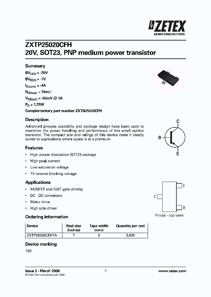 ZXTP25020CFH_2040716.PDF Datasheet