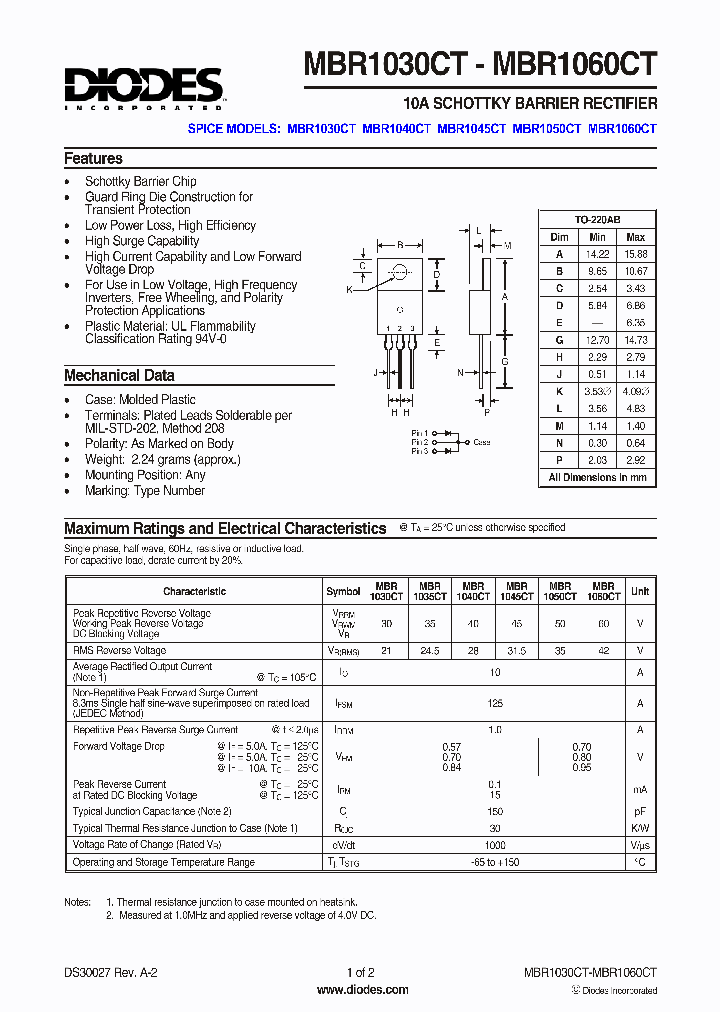 MBR1035CT_2041255.PDF Datasheet