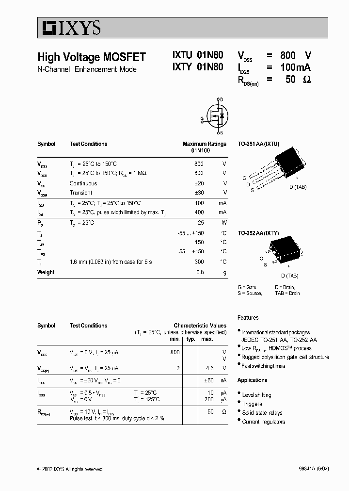 IXTY01N80_2041618.PDF Datasheet