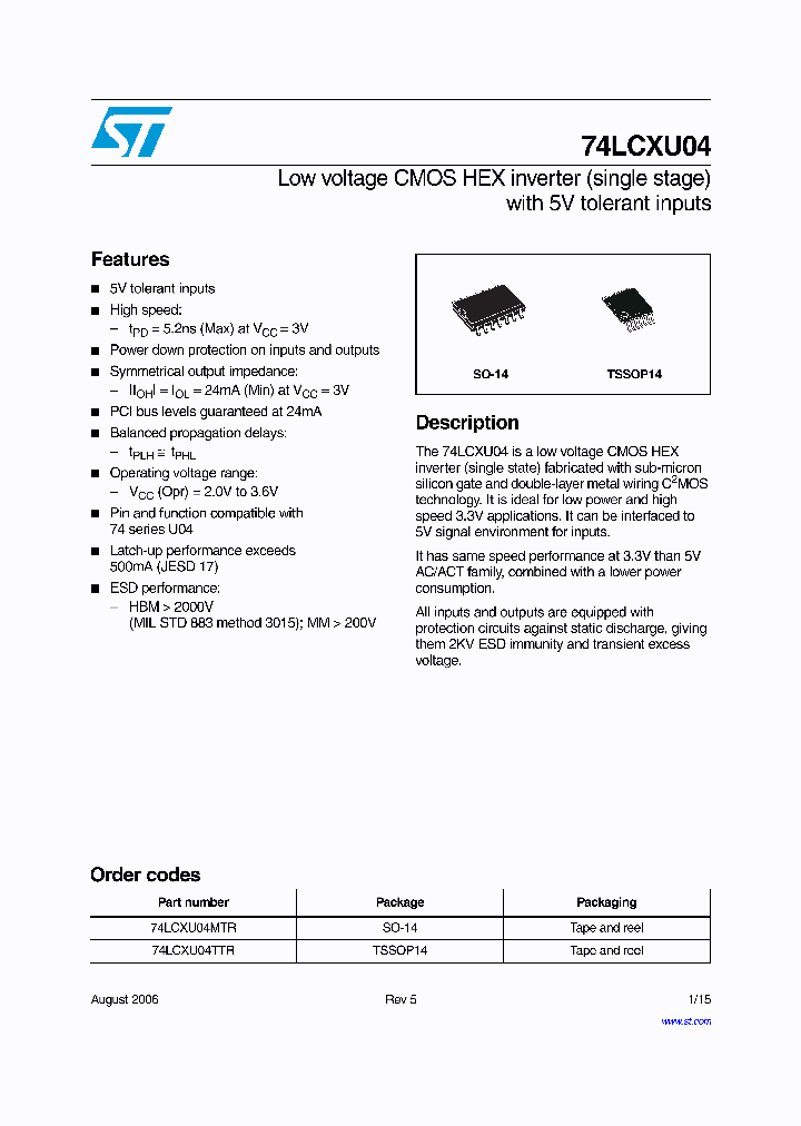 74LCXU04_2047602.PDF Datasheet