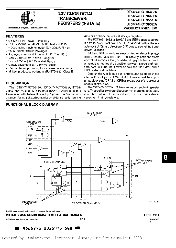IDT54FCT3646DB_2050520.PDF Datasheet