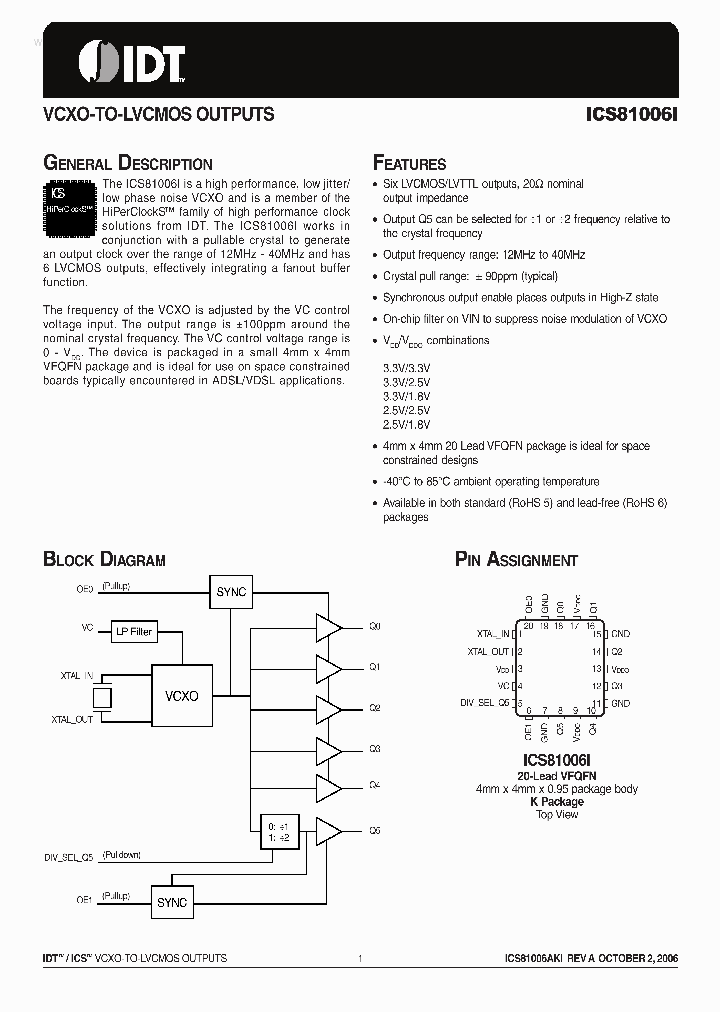 ICS81006I_2052905.PDF Datasheet