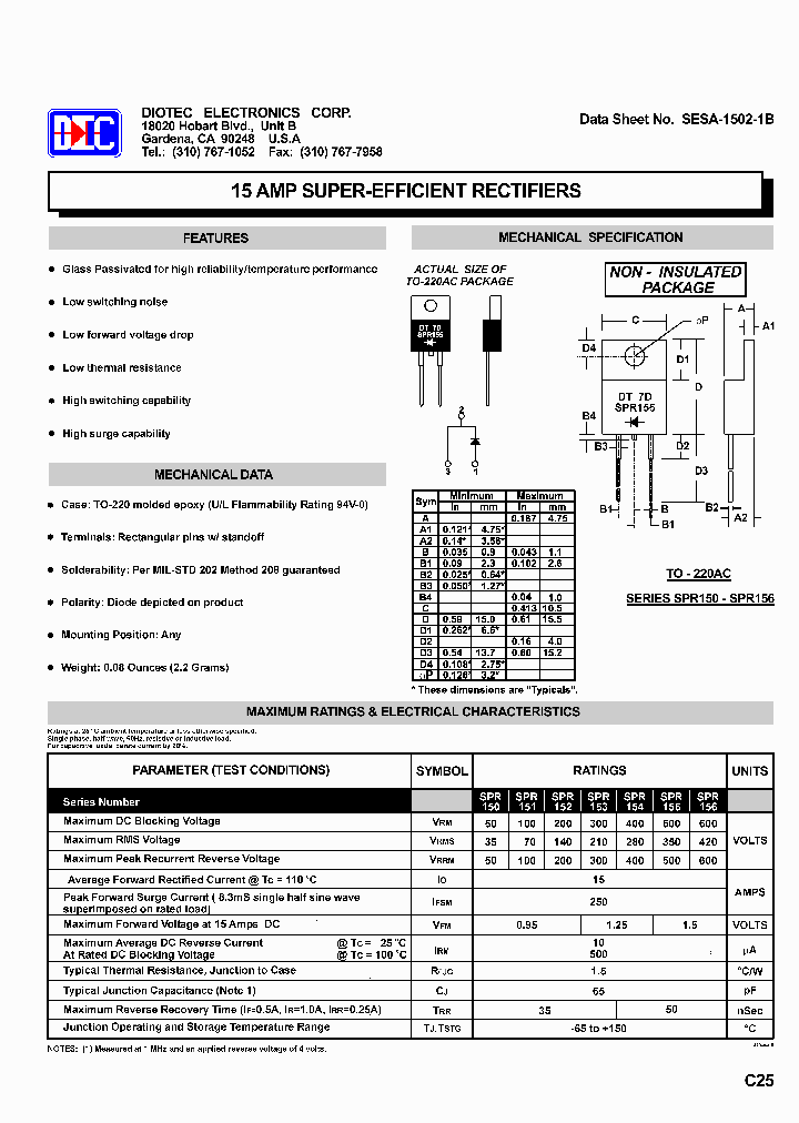 SPR153_2054649.PDF Datasheet