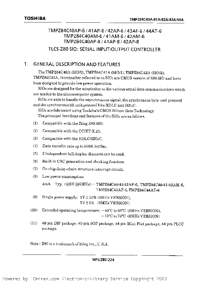 TMPZ84C43AF-6_2063320.PDF Datasheet