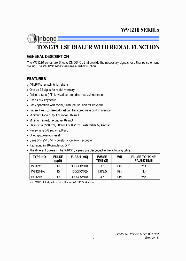 W9121_2067285.PDF Datasheet