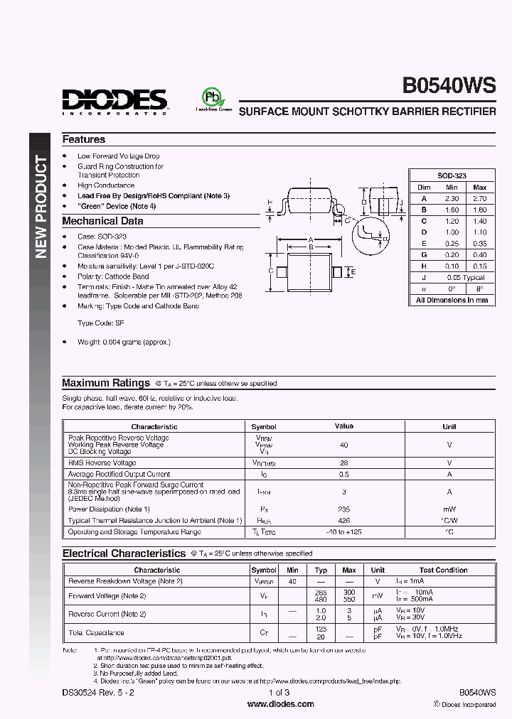 B0540WS-7-F_2068399.PDF Datasheet
