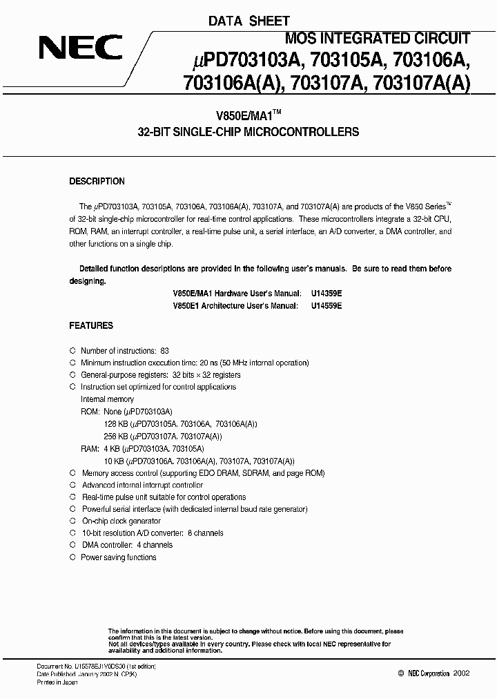 UPD703107AF1-XXX-EN4_2070516.PDF Datasheet