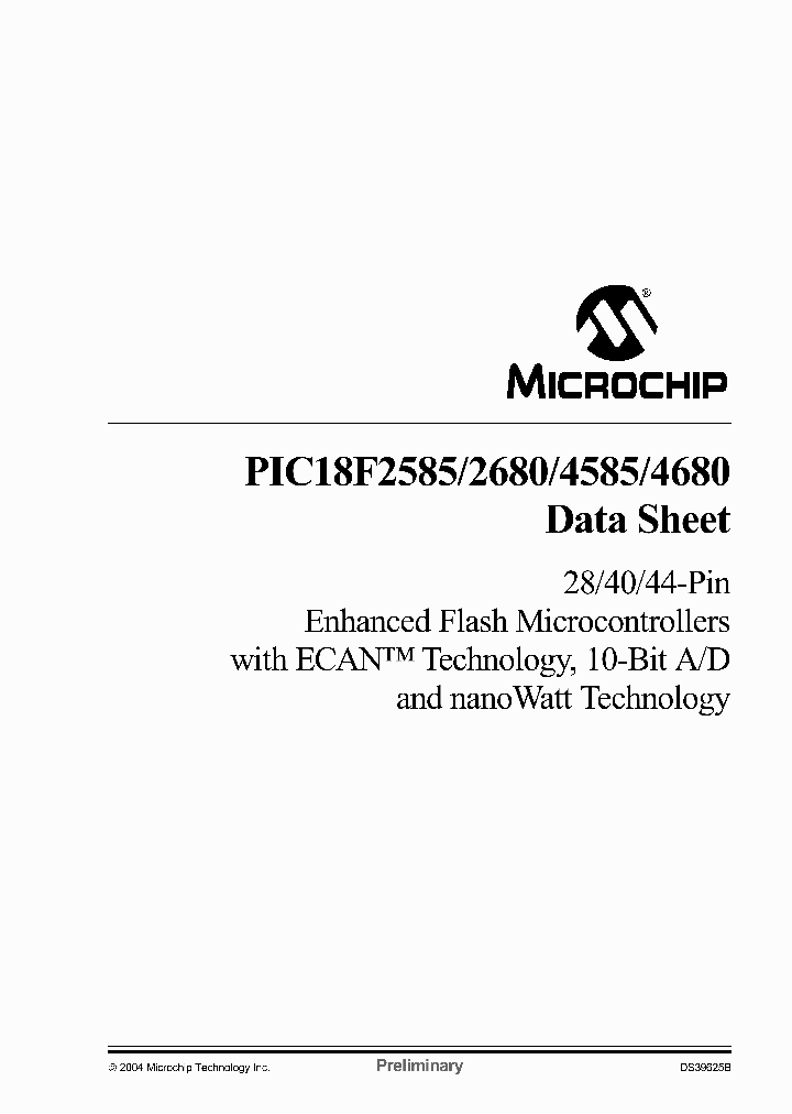 PIC18F4585-P_2072871.PDF Datasheet