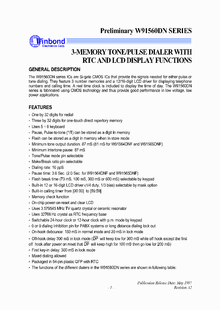 W91562DNF_2074021.PDF Datasheet