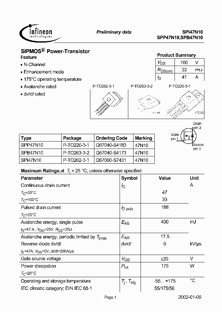 SPI47N10_2077245.PDF Datasheet