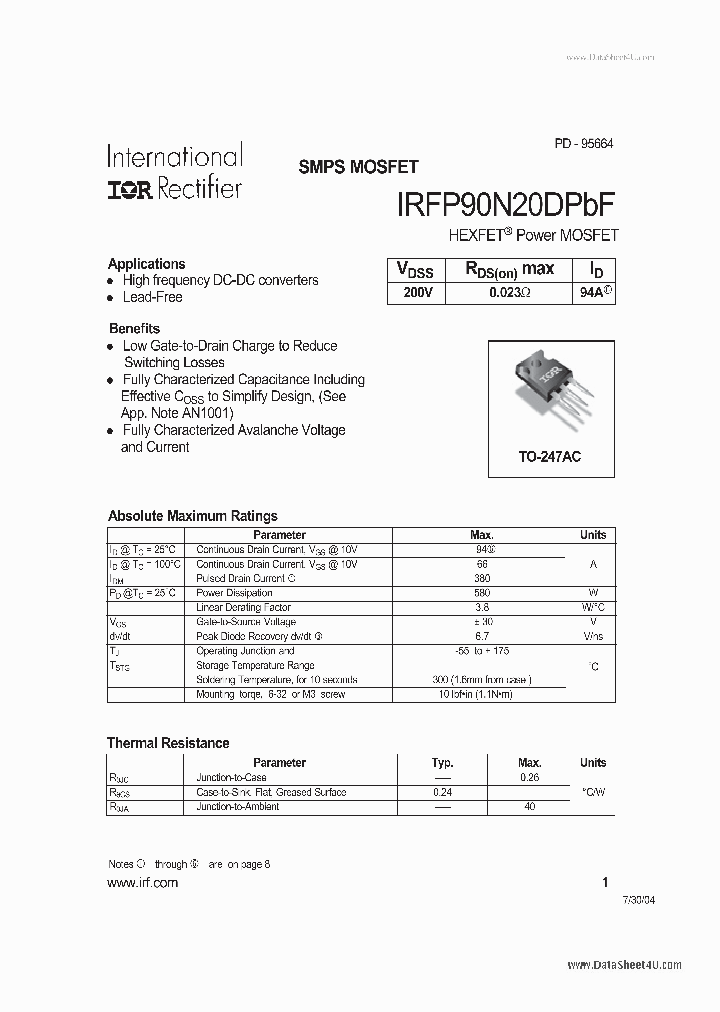 90N20DPBF_2078935.PDF Datasheet