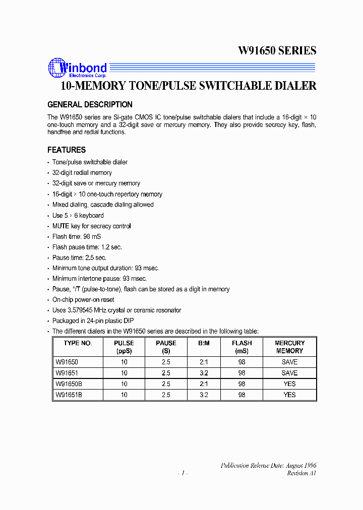 W91650_2080554.PDF Datasheet