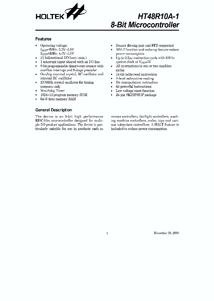 HT48R10A-1_2081101.PDF Datasheet