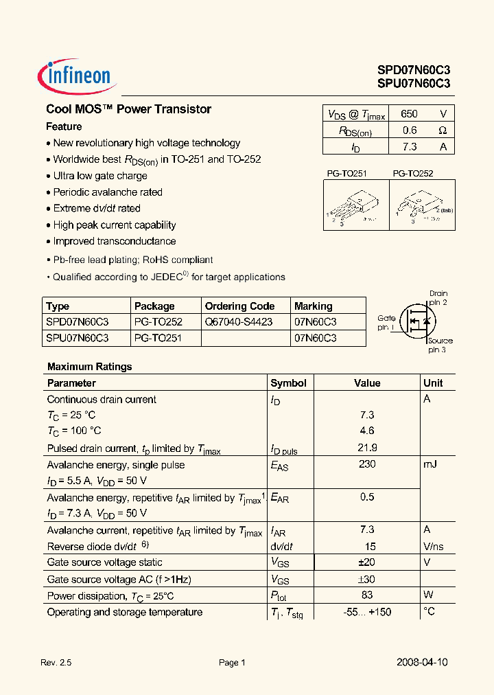 SPD07N60C308_2083912.PDF Datasheet