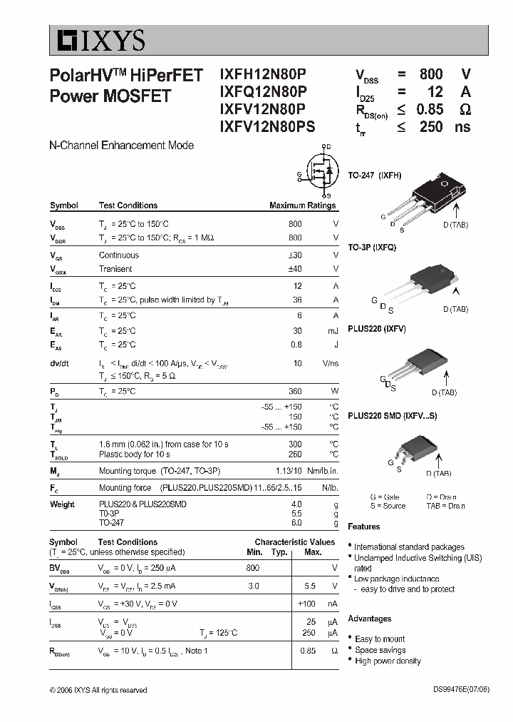 IXFV12N80P_2084805.PDF Datasheet