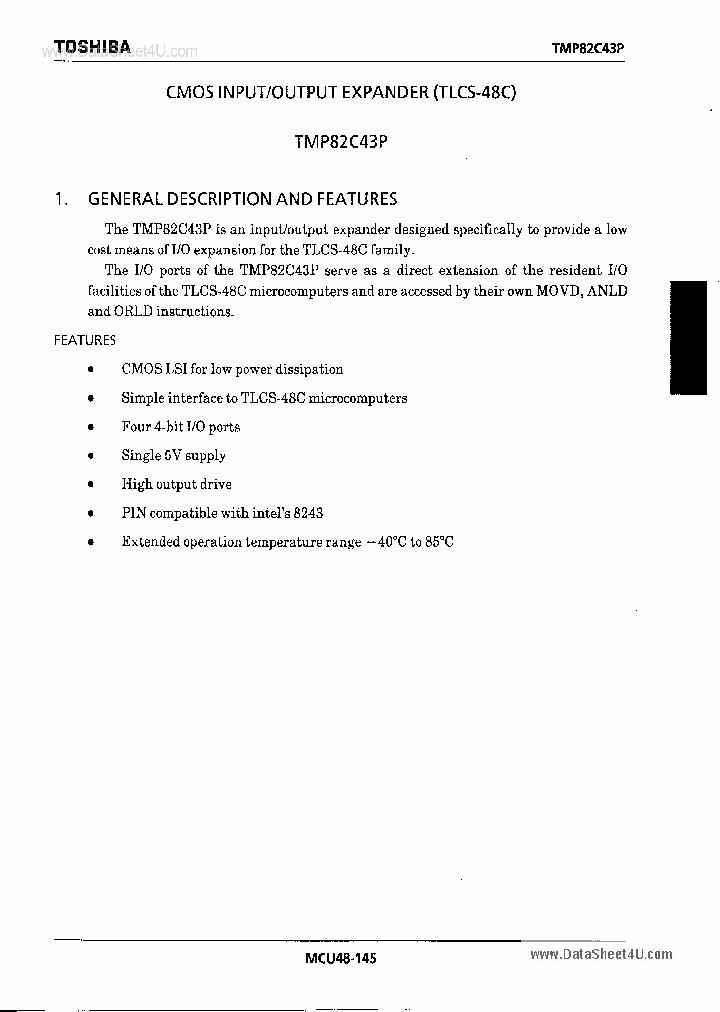 TMP82C43P_2085815.PDF Datasheet
