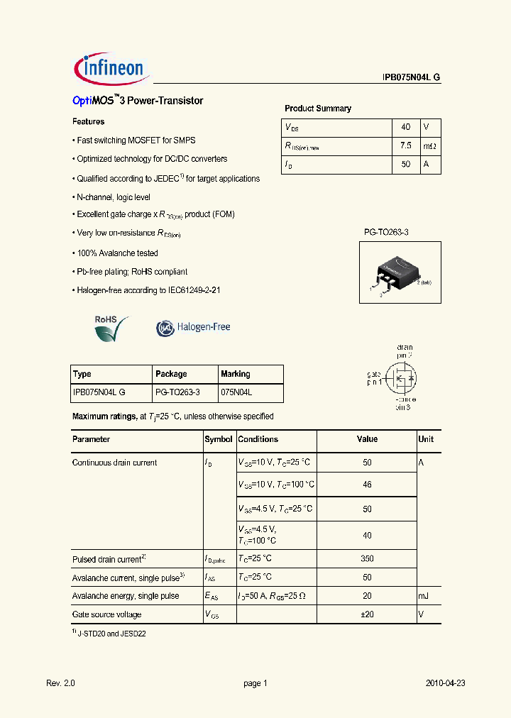 IPB075N04LG_2086707.PDF Datasheet