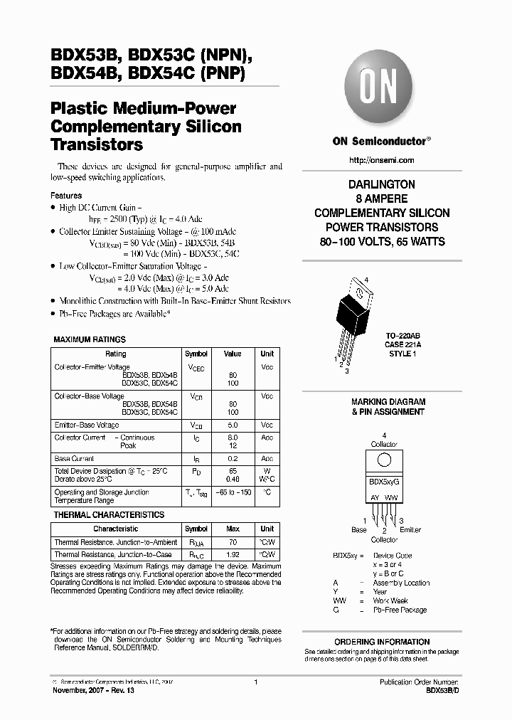 BDX53CG_2087008.PDF Datasheet