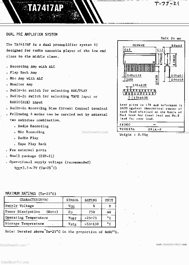 TA7417AP_2088717.PDF Datasheet