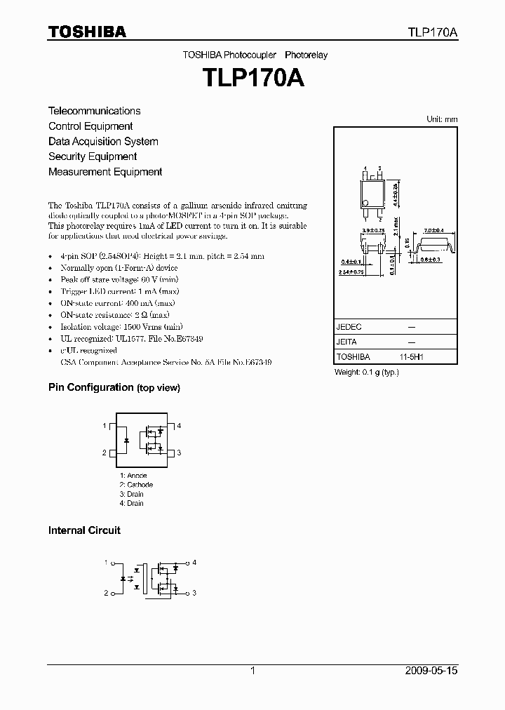 TLP170ATPF_2093260.PDF Datasheet