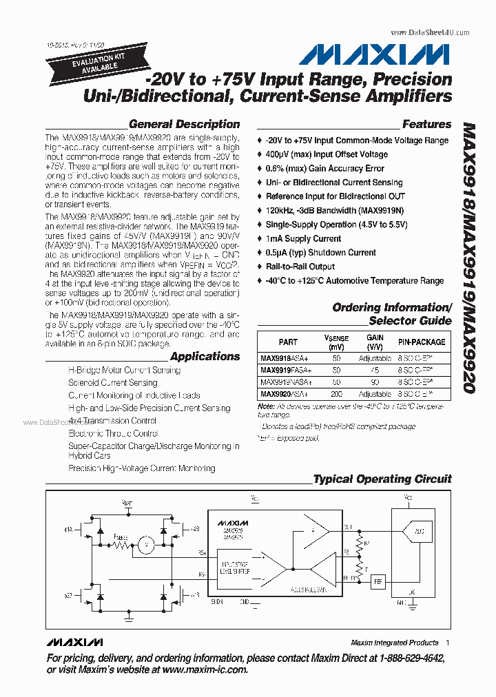 MAX9920_2093230.PDF Datasheet