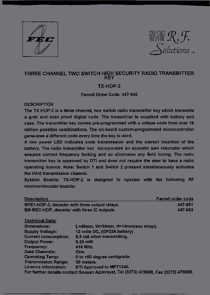 TXHOP2_2095842.PDF Datasheet