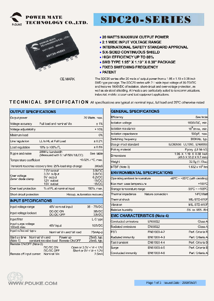 SDC20-48S3P3_2098209.PDF Datasheet