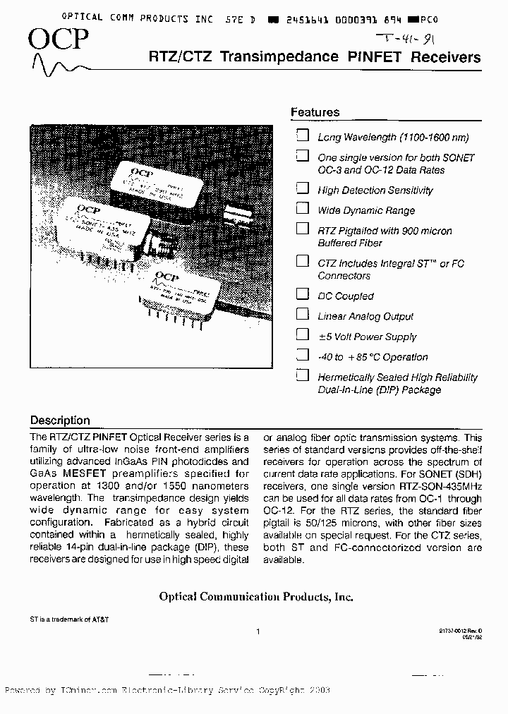CTZ-SON435MHZ-ST_2102998.PDF Datasheet
