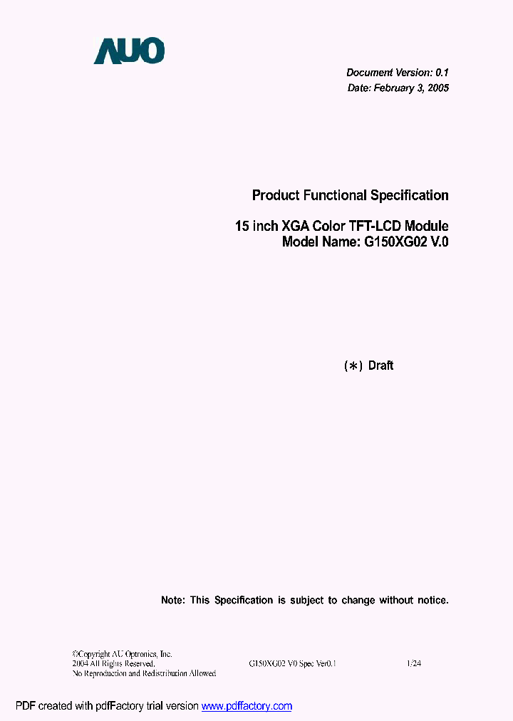 G150XG02V0_2101694.PDF Datasheet