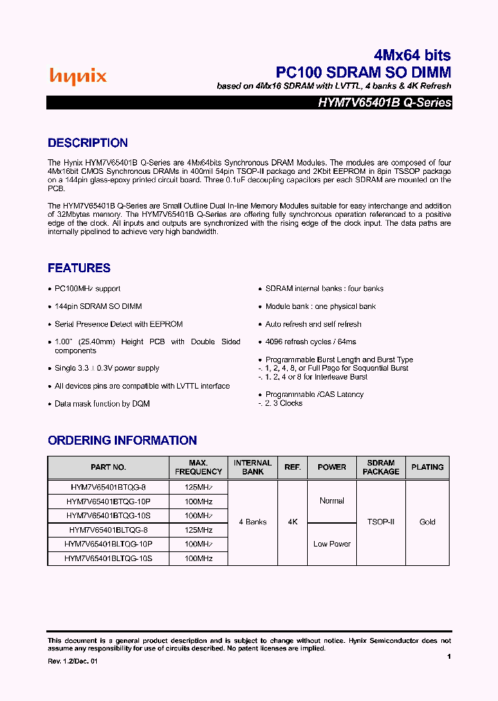 HYM7V65401BLTQG_2104860.PDF Datasheet
