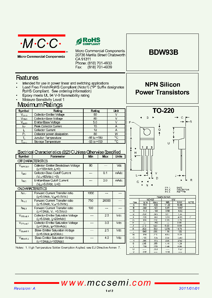 BDW93B_2106931.PDF Datasheet