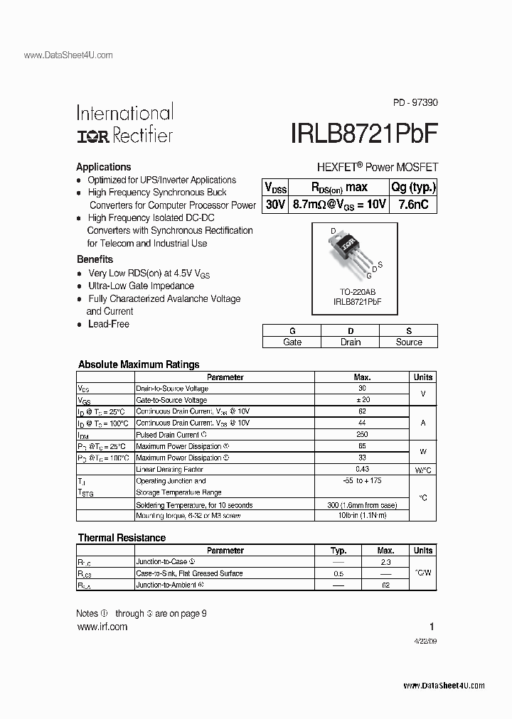 IRLB8721PBF_2108402.PDF Datasheet