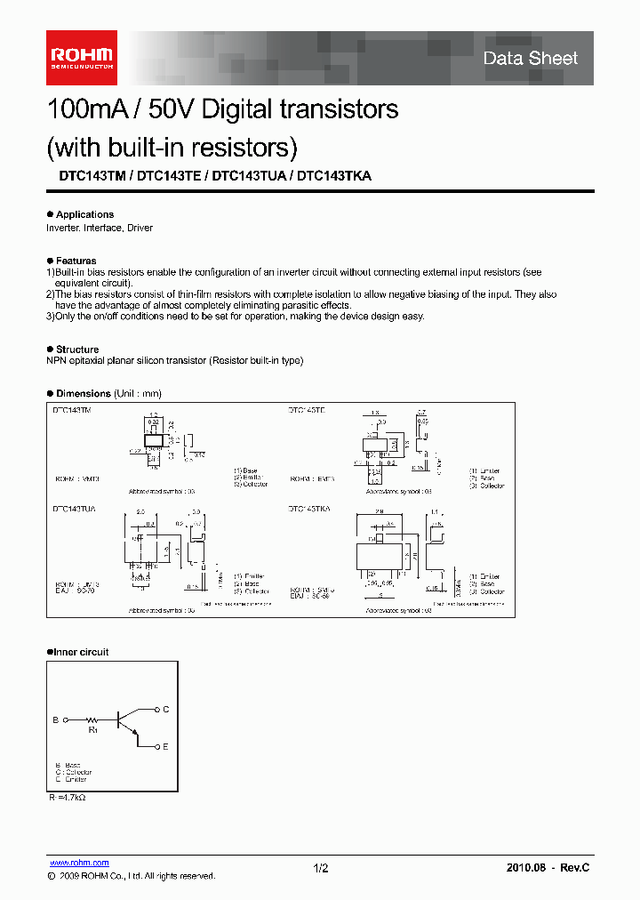 DTC143TMT2L_2111322.PDF Datasheet