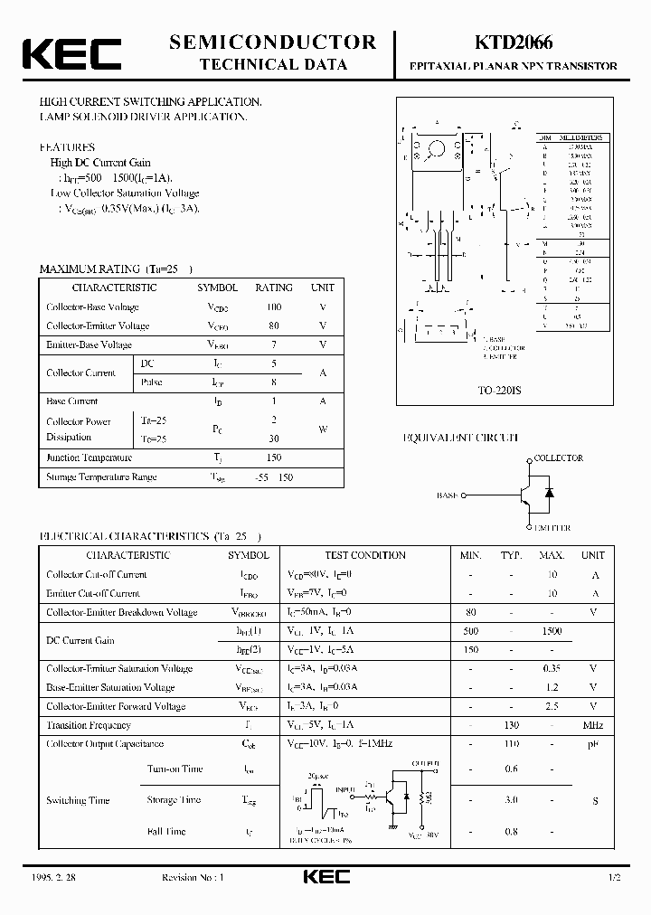 KTD2066_2112050.PDF Datasheet