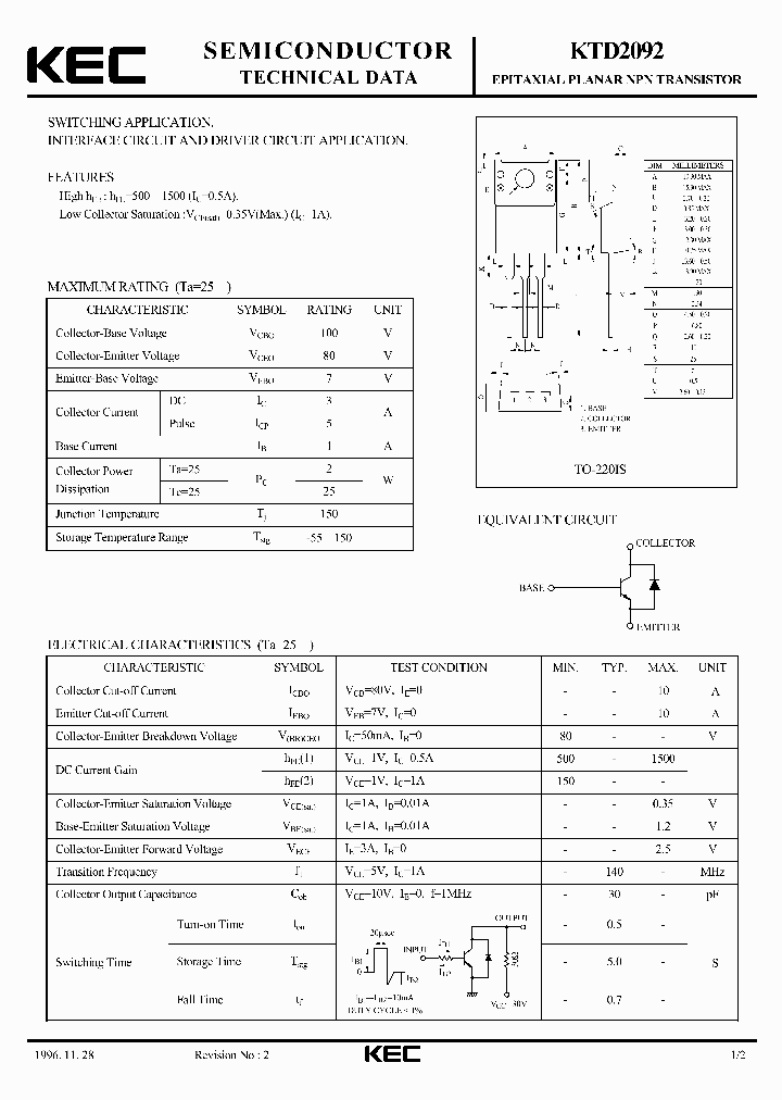 KTD2092_2112051.PDF Datasheet