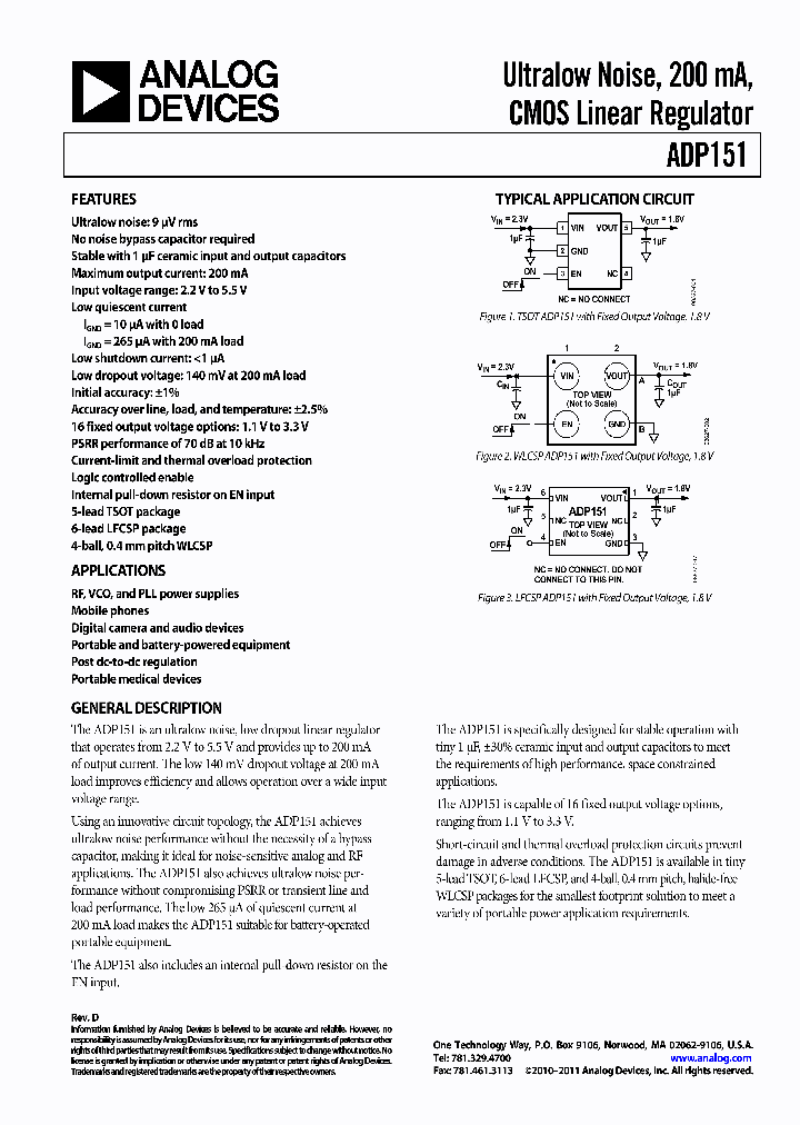 ADP151ACPZ-27-R7_2116228.PDF Datasheet